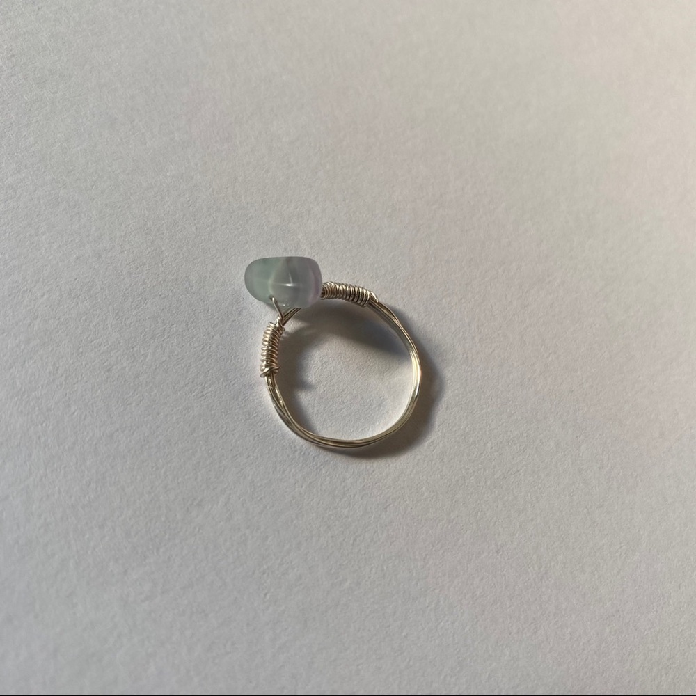 colored fluorite wire ring